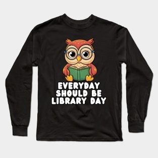 Owl Library Day Long Sleeve T-Shirt